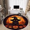 1PC Halloween Cat Office Round Area Rug, Mat Suitable For Office, Under Office Chairs Bedroom Living Room Home Decor, Room Deco