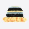 Hand Crocheted Ruffle Edge Knitted Hat Women Autumn Winter Warm Ear Protector Basin Hat Colored Ruffled Wool Bucket Hat