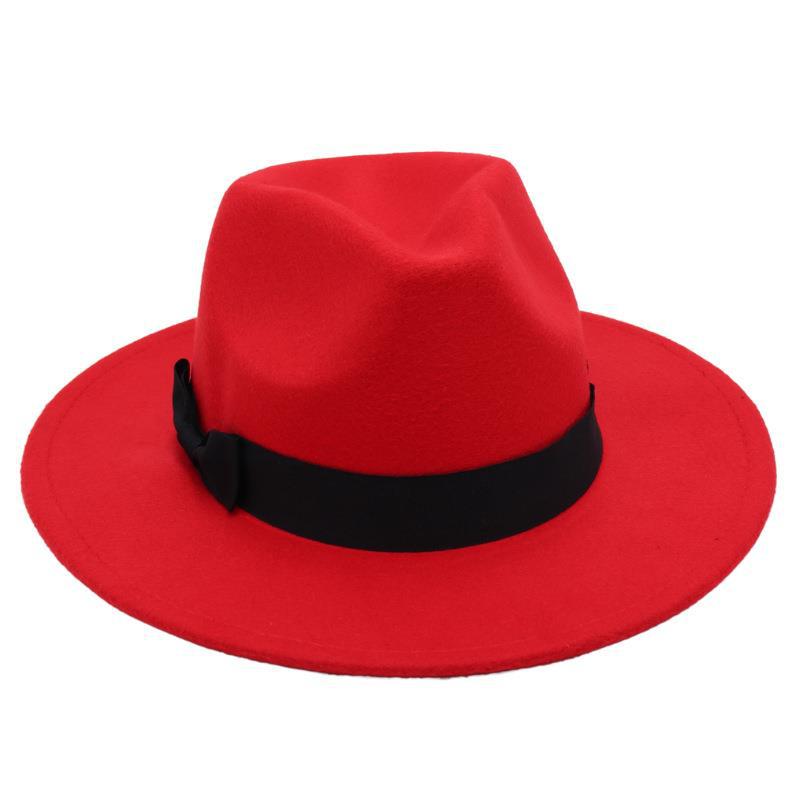 Vintage Performance Zylinder Schleife Anzug Jazzhut Herren und Damen Ausländischer Filzhut Hepburn Tweedhut