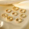 Offener Ring mit Zirkonia, Retro-Stil Passendes Ringpaar, Fingerring in geometrischer Form, Geometrischer Damenring