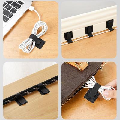 Self Adhesive Reusable Hook and Loop Cable Ties Adjustable Cord Organizer Straps for Desk Home & Office Cable Management
