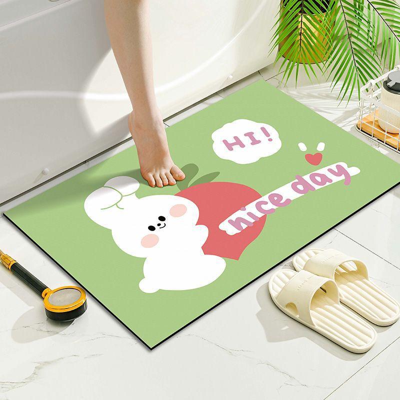Cartoon Cute Door Mat Toilet Bathroom Door Absorbent Non-slip Foot Mat Door Mat Bedroom Entry Carpet