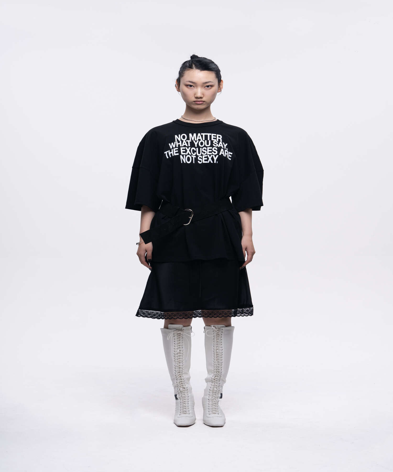 Depk Lettering Boxy Fit T-Shirt - Black Black