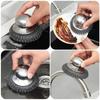 1pcs Kitchen Stainless Steel Pot Brush with Handles Dishwashing Wire Ball Heavy Duty Metal Scrubber Home Pot Pan Cleaning Tool