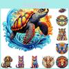 Wooden Animal Puzzle Game With Interlocking Pieces For Kids And Collectors