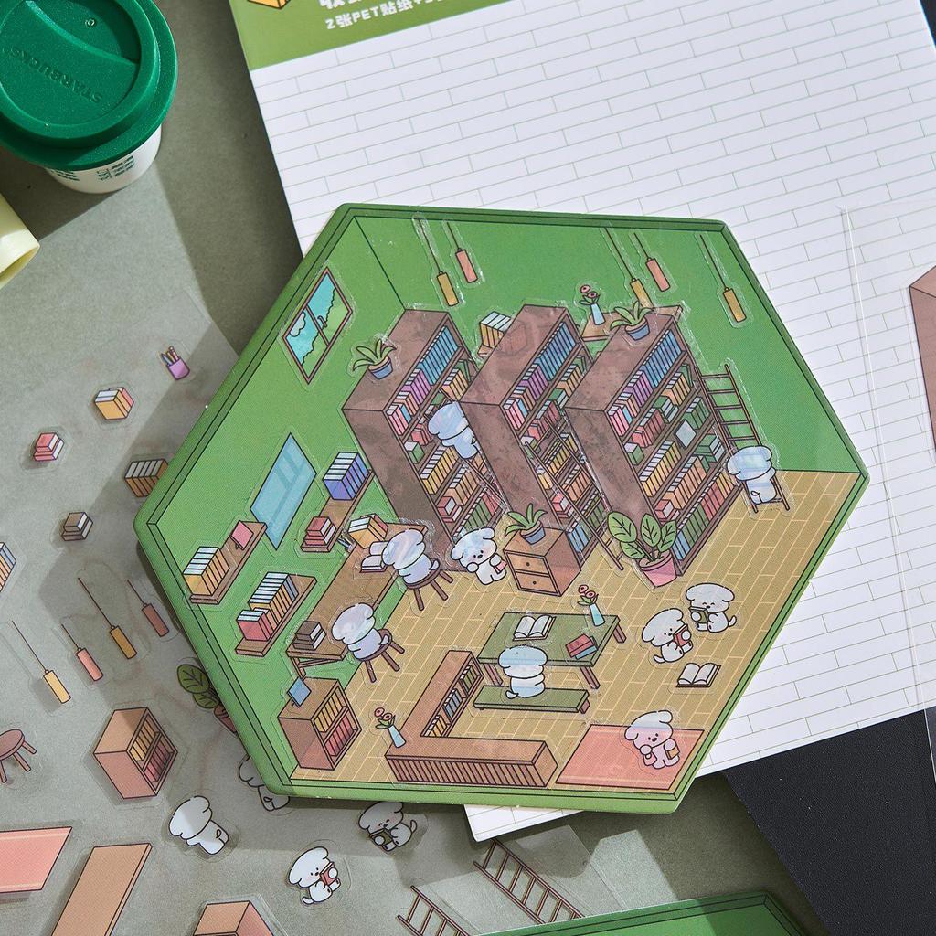 Mini DIY Kitchen Scenery Stickers: 2.5D PET Series for Journals