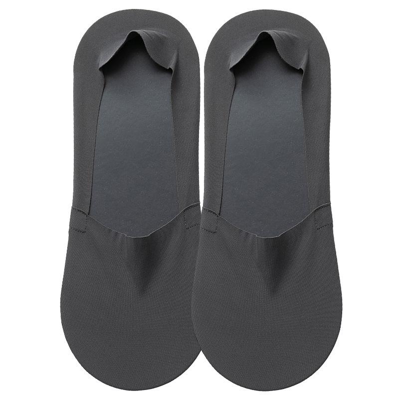 Men's Summer Towel Bottom Ice Silk Solid Color Light Mouth Sweat Absorption Non Slip No Mark Invisible Socks