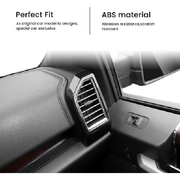 For Ford F150 2015- Carbon Fiber Dashboard Side Outlet Air Vent Covers Trim