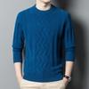 Spring Men'S Young And Middle-Aged Round Neck Thickened Long Sleeve Casual Simple Comfortable Soft Knitted Sweater Men