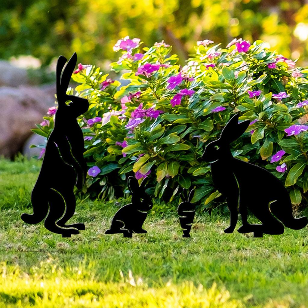 Easter Bunny Carrot Garden Stakes Decorative Stakes Art Ornament Crafts Accessory for Festival Wedding Birthday Party