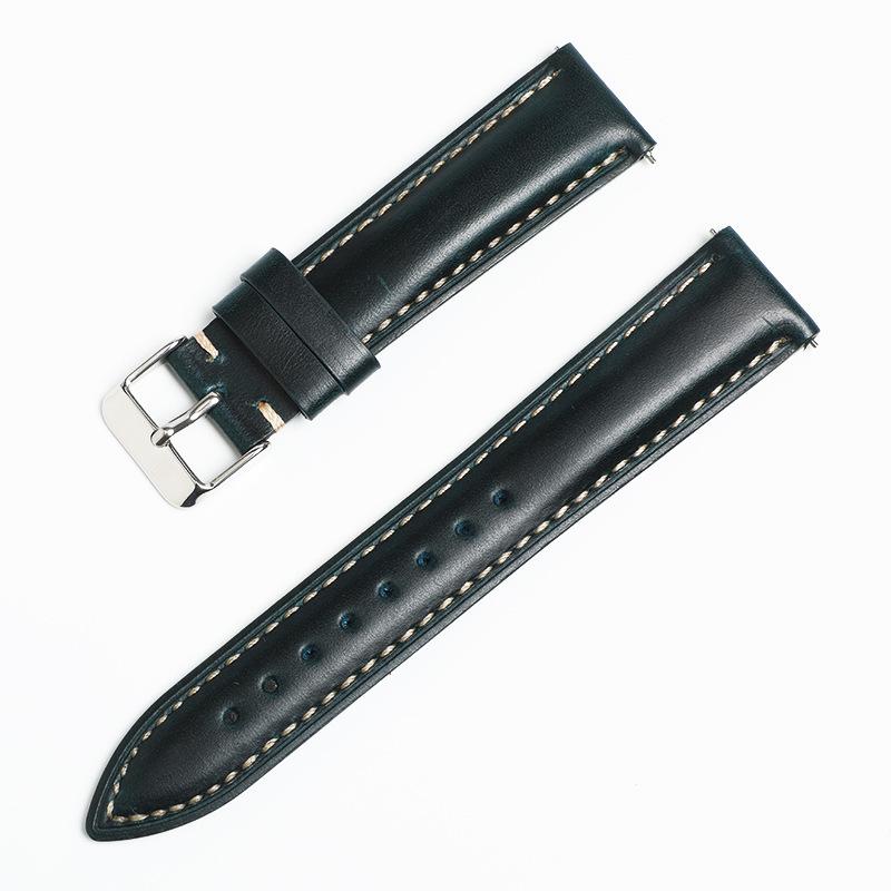 Oil Wax Leather Pointed Tail Strap First Layer Cowhide Retro Real Cowhide Switch Quick Release Smart Strap Universal