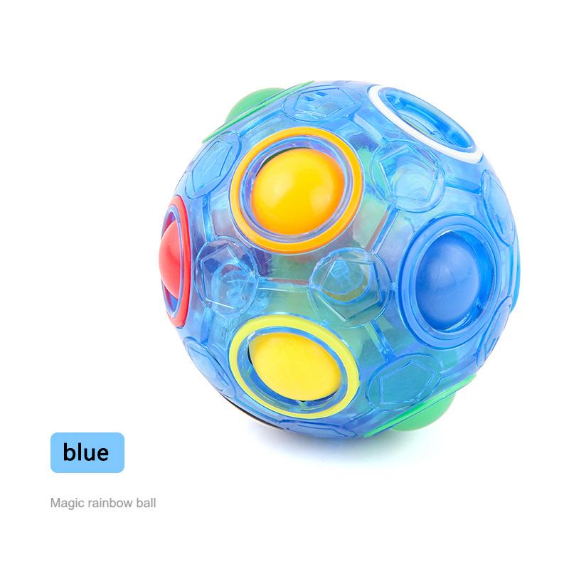 

Children s Transparent Candy-Colored Rainbow Decompression Ball Fingertip 12-Hole Stress Relief Toy Unique Novelty Item