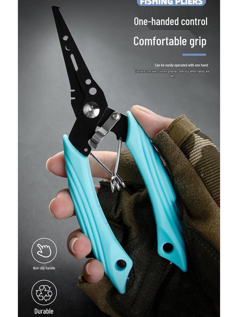 Multifunctional Stainless Steel Fishing Pliers: Lure, Gripper, and Scissors with Fine Nose
