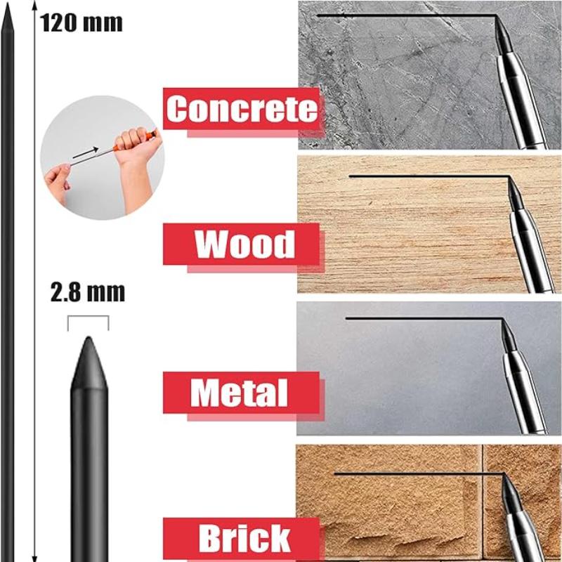 2 Stück/Set Holzbearbeitungsstift-Set, Neuer Kunststoff-Holzbearbeitungsstift mit Radiergummi, Tiefenraum-Positionierungs-Druckbleistift, Eingebauter Anspitzer, Holzbearbeitung