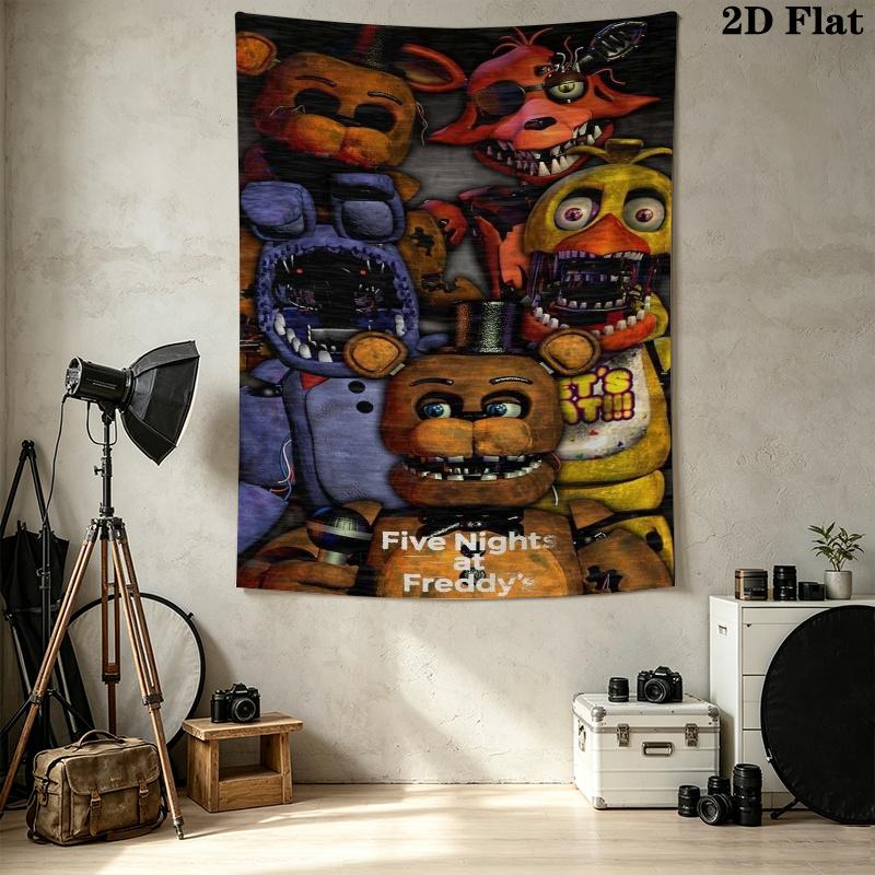 Horror Night Bears Wall Tapestry Aesthetic Wall Hanging Printed Fabric Blanket Decorative Tapestries for Bedroom Living Room Home Decor
