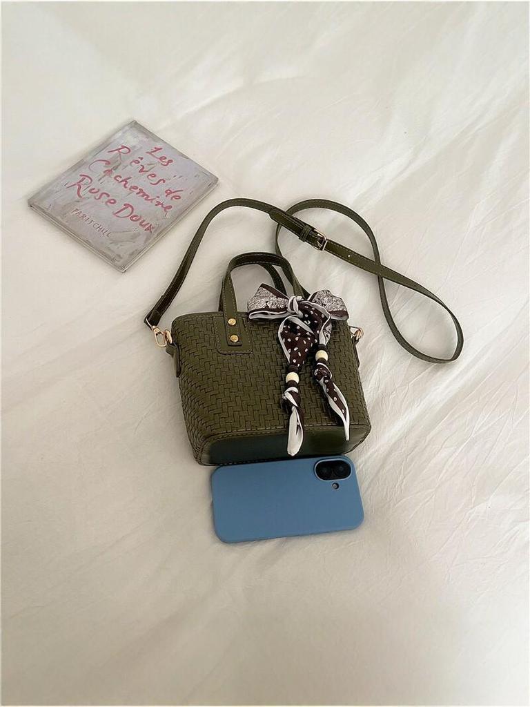 Women's Woven Texture Bucket Bag - 2026 Single Shoulder Cross-Body Handbag with Trendy Design