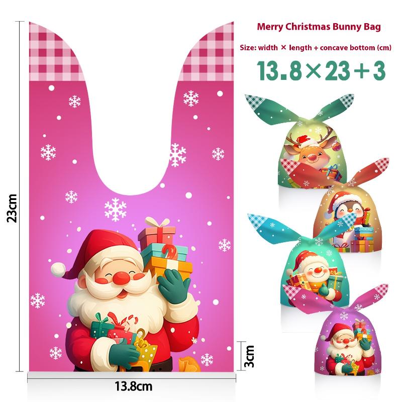 50/100 ks Vánoční dárkové tašky Vánoční dekorace pro domov 2026 Vánoční dárky Rok Santa Claus Sněhulák Balicí tašky