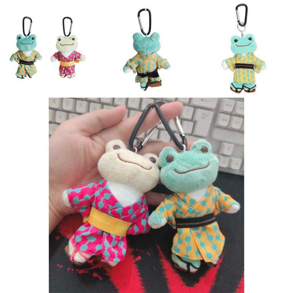 Cute Kimono Smiling Big Eyes Frog Plush Toy Keychain Pendant For Backpack Decor