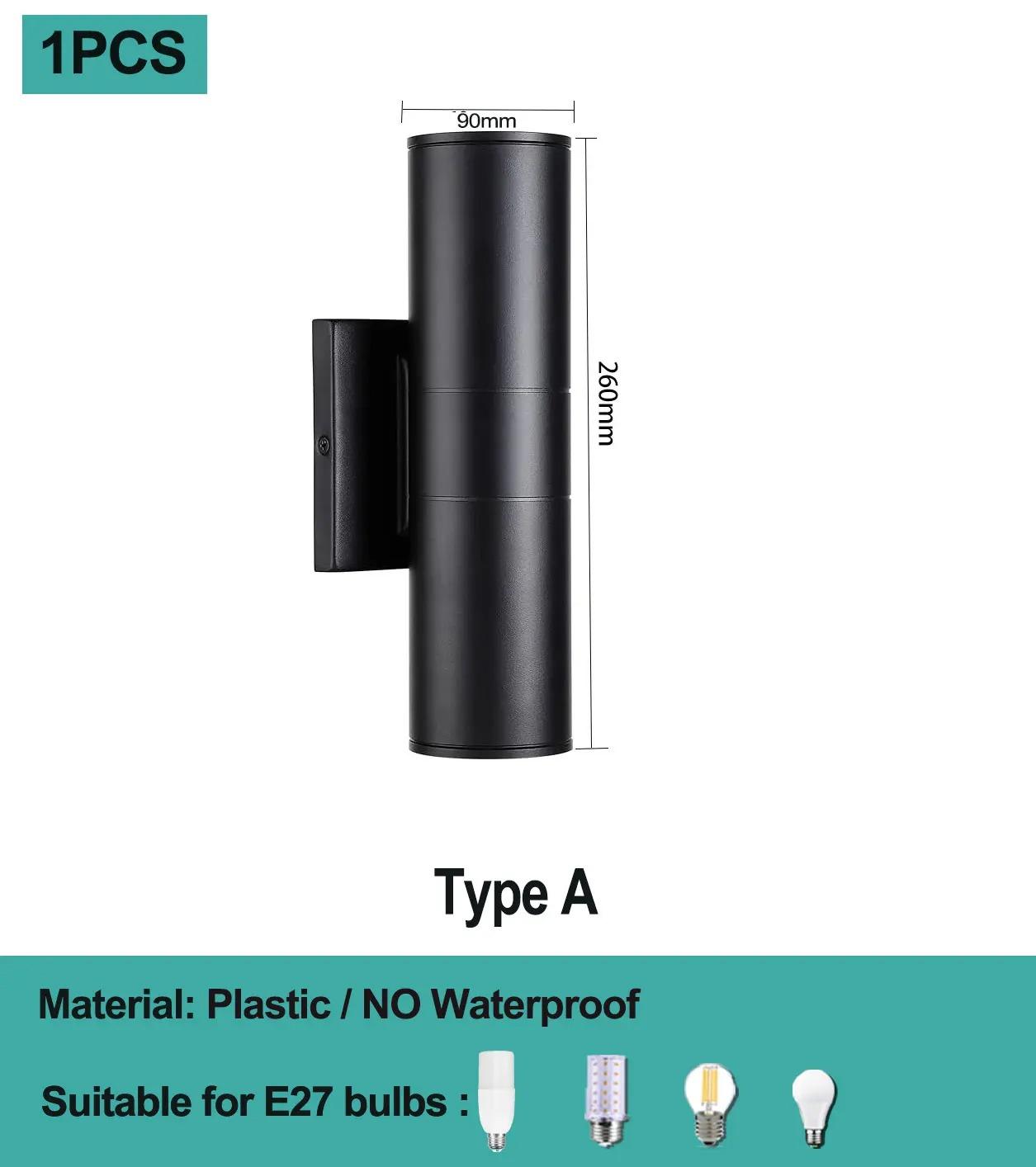 

Светодиодный настенный светильник, роскошный декор комнаты, настенные панели для бытовой техники, внутренние настенные светильники, водонепроницаемый современный садовый светильник E27 с двойной головкой black