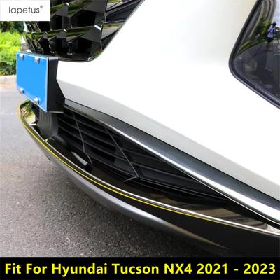 For Hyundai Tucson NX4 Car Front Bottom Bumper Strip Decoration Cover Trim Stainless Steel Accessories Exterior