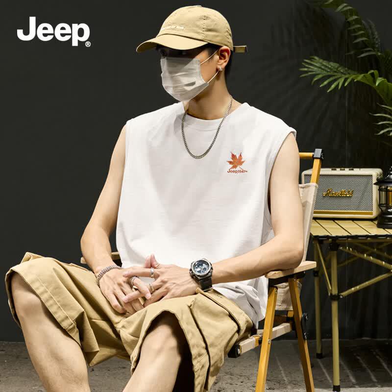 JEEP Men's Cotton Breathable Sleeveless T-Shirt