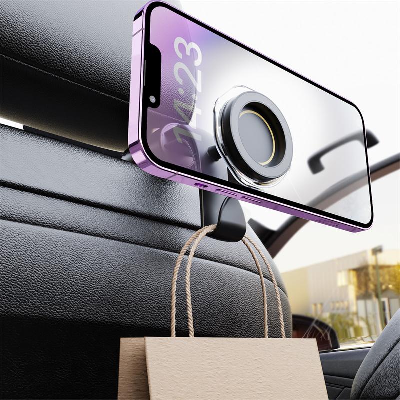 Magnetic Auto Headrest Phone Holder Magnet Adjustable Phone Holder Back Seat Phone Mount Quick Installation Car Accessories