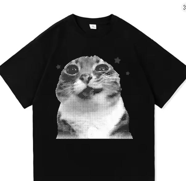 Y2k Funny Cat Meme T Shirt Clothing Harajuku Tops ONeck Short Sleevetshirts Girl Harajuku Anime Cartoon Cat Female Summer Tops S