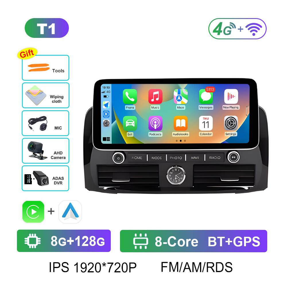 Android Auto Wireless Carplay for Toyota Prado 2004 2005 2006 2007 - 2009 DSP Stereo Cooling Fan Autoradio Touch Screen No 2 Din
