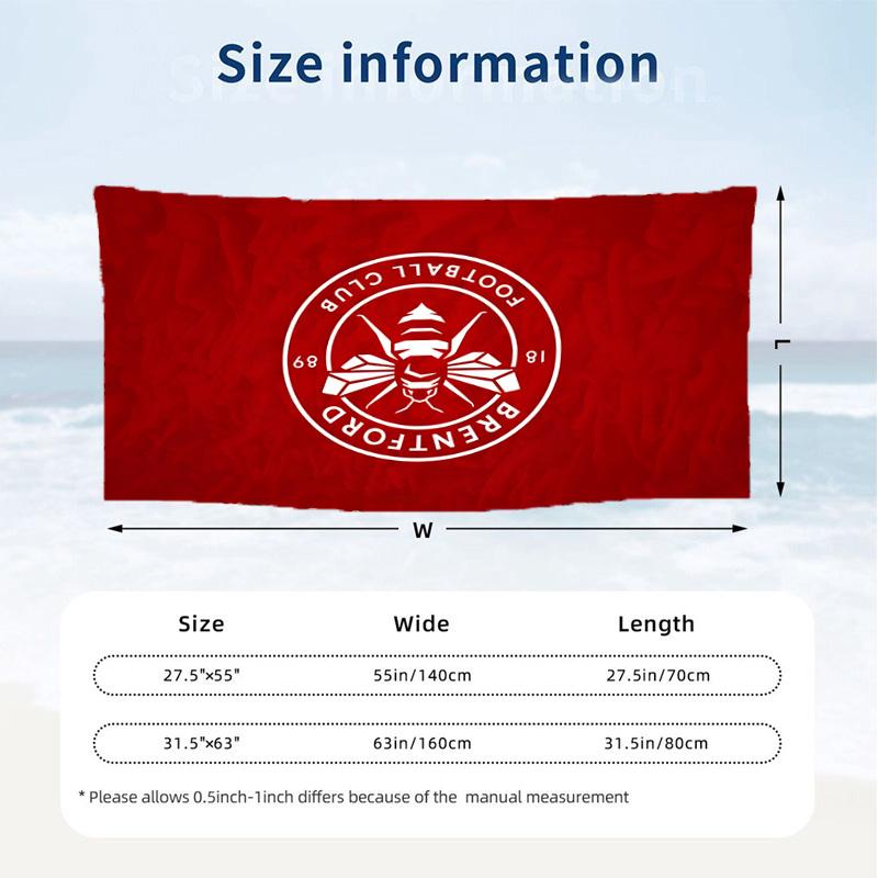 Brentford Football Club (5) Theme Beach Towel Sand Resistant Soft And Comfortable Suitable For The Pool Camping Yoga And Diving A Travel