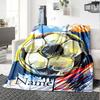 Custom Name Soccer Theme Printed Blanket - Perfect for Couch, Bed, Travel & Outdoor Use | Machine Washable, Cozy & Durable.