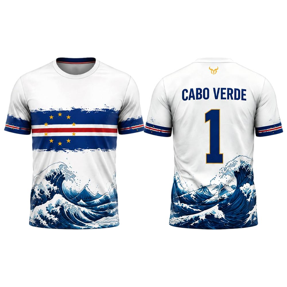 Cape Verde Flag Landscape Print Jersey Men's Quick-drying And Breathable Sports Soccer T-shirt Unisex Street Casual Top
