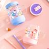 For Sanrio Straw Glass Cup High Borosilicate Glass Coffee Milk Mug Cartoon Juice Oat Cup with Heat-resistant Silicone Cup Sleeve