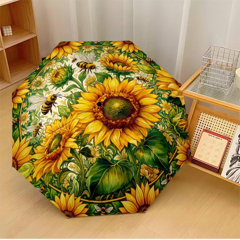 Sunflowers 2 Printed umbrella windproof folding umbrella portable sun and rain umbrella suitable for gifting