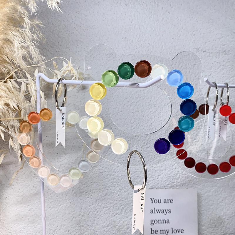 Nail Swatches Color Card Display Board Gel Polish Template Nail Art Tips Sample Stand Nail Polish Practice Desktop Storage