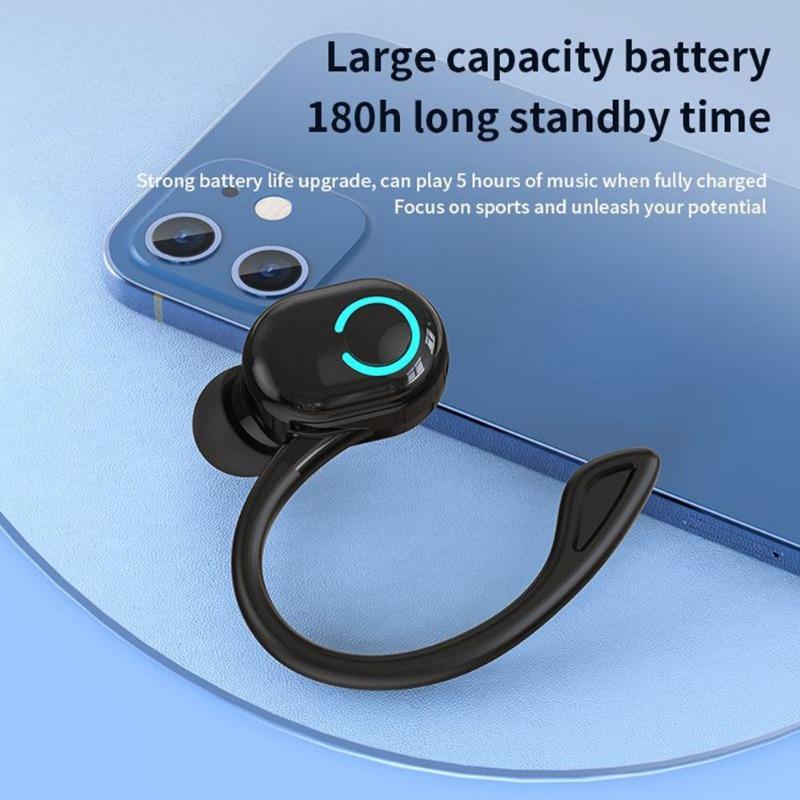 1SET S10 Wireless Business Headphone Ear Hook Bluetooth 5.2 Headset with Mic HIFI Stereo Voice Control Earphones Waterproof Noise Reduction