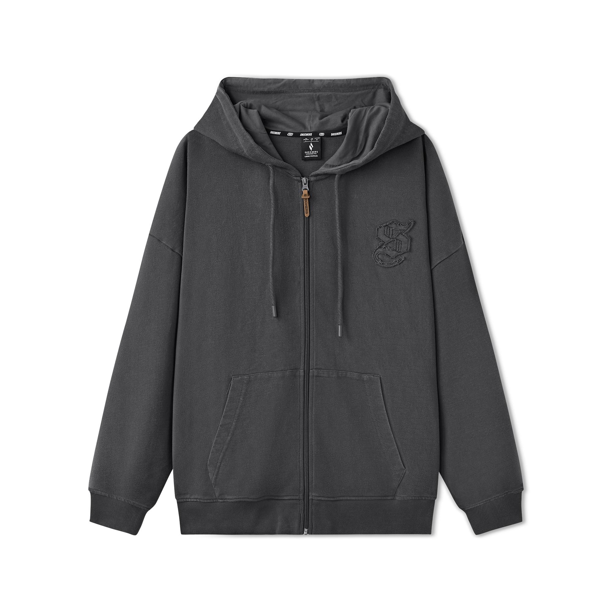 Skechers Sports Alliance Series American Retro Sports Casual Loose Comfortable Durable Hooded Zip Jacket Men Jacket L325M051-013P L