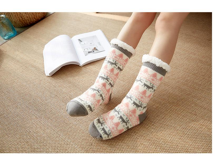 Winterhaussocken für Erwachsene aus Lammwolle mit Fleecefutter und rutschfester Sohle