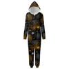 Halloween Print Family Matching Hooded Long Sleeved Zippered Jumpsuit Set