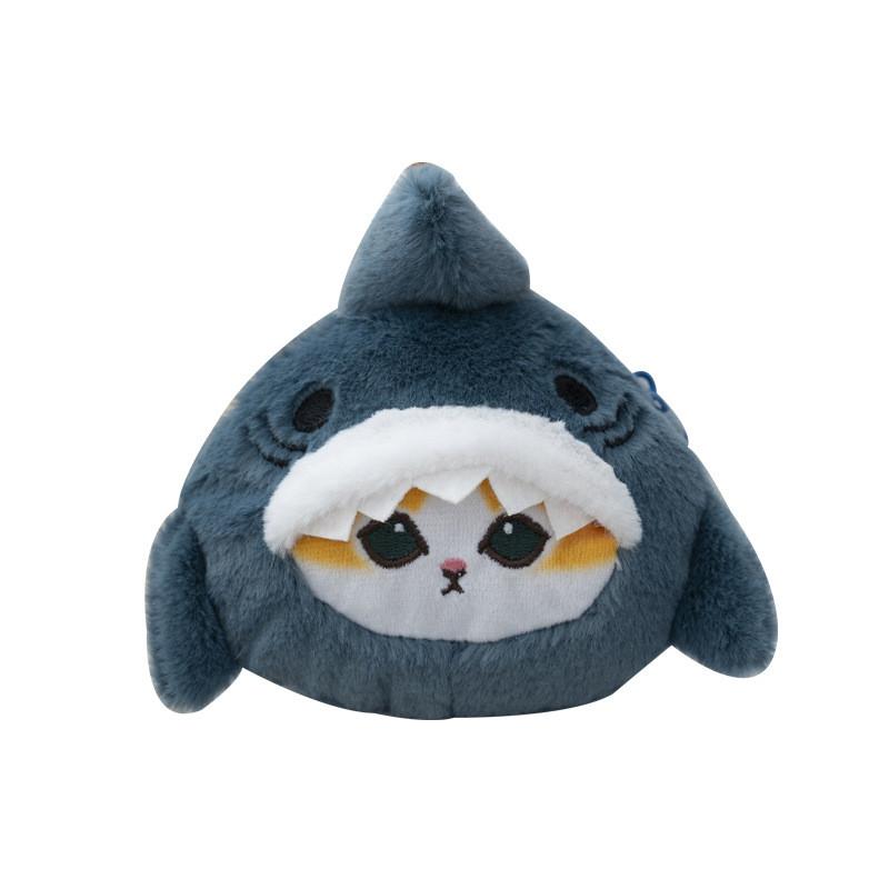 Blue Shark Cute Stuffed Keychain Soft Pp Cotton Fill Plush Toy For Kids Gift