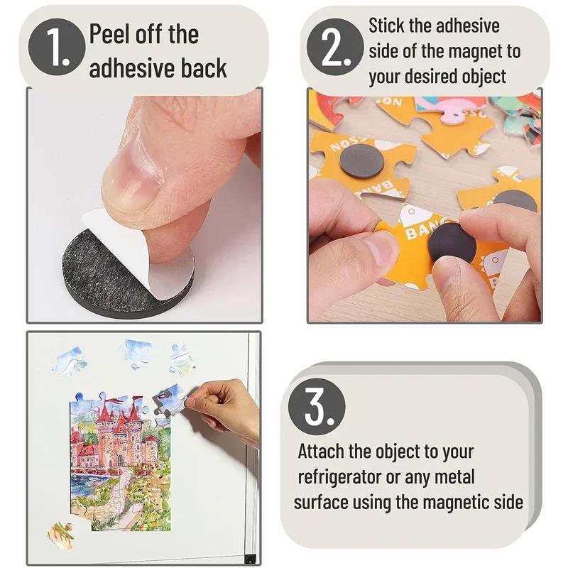 Round Self Adhesive Magnetic Dots Flexible Sticky Magnet Sheets Classroom Refrigerators Craft DIY Small Magnets Stickers Circles