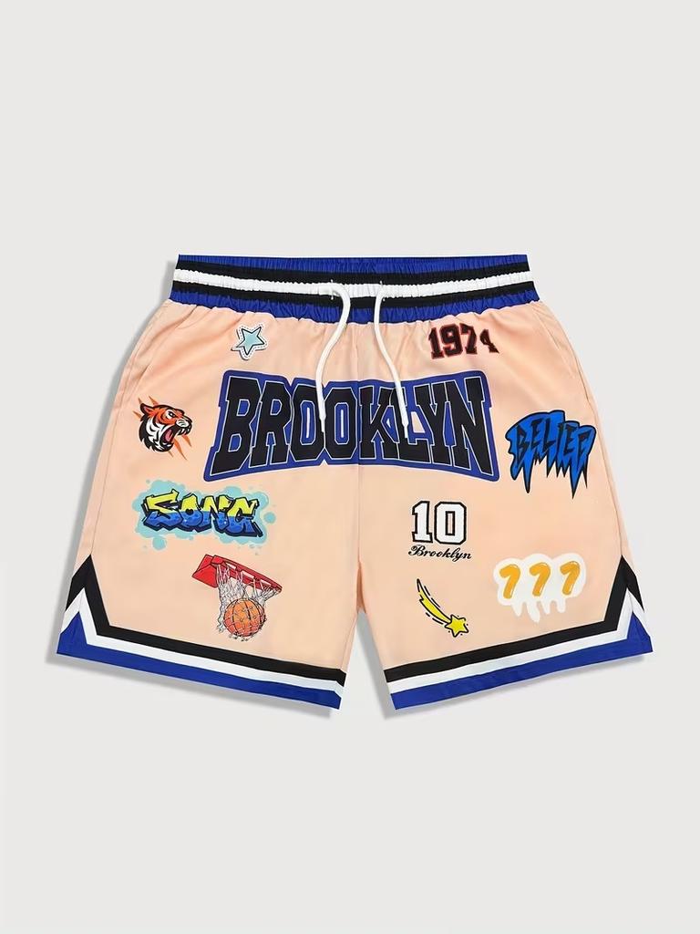 2026 Estate Caldo Americano Trendy Marca Sportivo Casual Stampa Digitale 3D Pantaloncini da Basket Unisex Stile Ampio