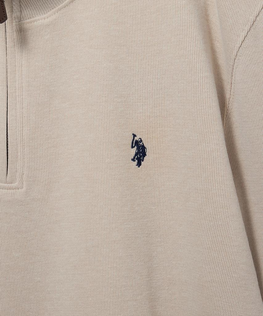 USPOLOASSN French Rib Half Neck_Oatmeal