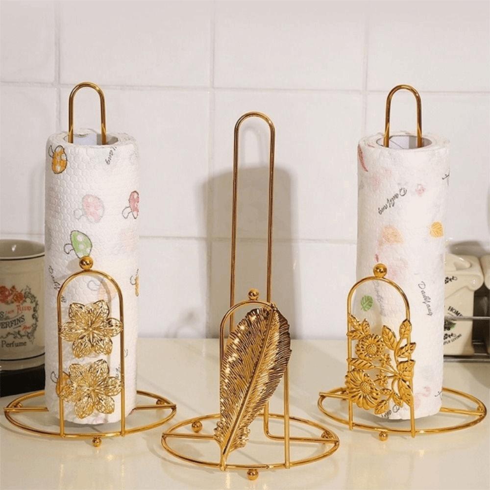 Free Standing Tree Paper Towel Holder Gold Vertical Paper Shelf Practical Tissue Stand  For Home