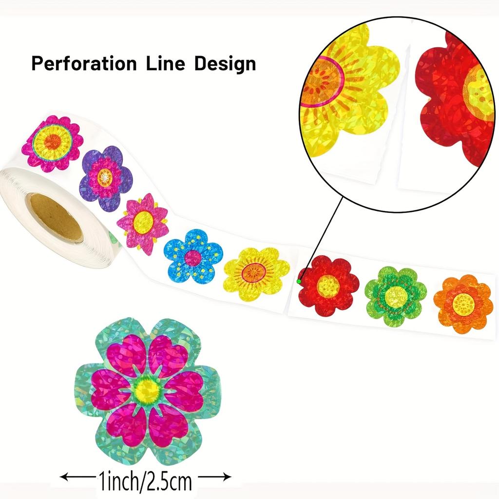 500 Stück Glitzernde Aufkleber mit floralem Muster Weihnachtsgeschenke Dekorationsetikett zur Ermutigung Schreibwarenaufkleber