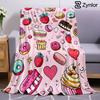 Sweet Treat Cartoon Anime Print Flannel Blanket Soft Warm Throw for Kids Bedroom Sofa Bed Christmas Office Car
