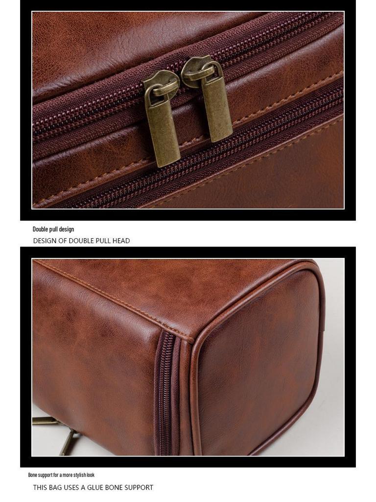 Large Capacity Waterproof PU Leather Makeup Bag - European American Travel Storage