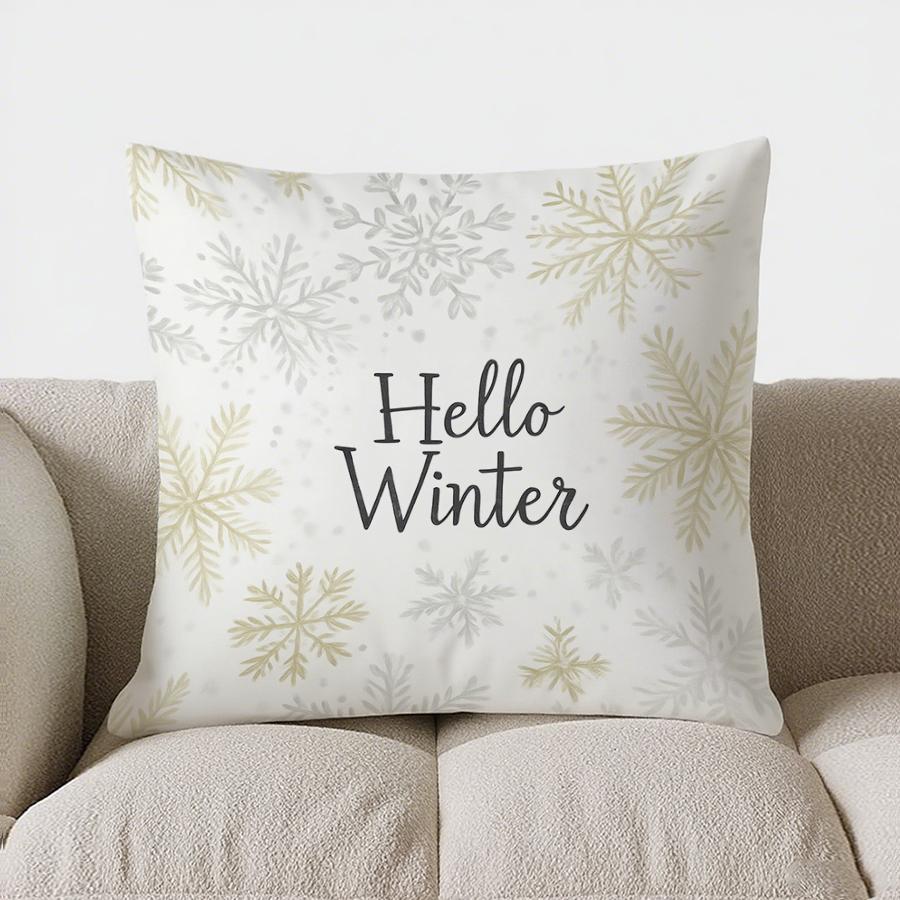 Home Decor Christmas Trees &amp; Snowflakes Decorative Pillow Pattern Cushion Cover Suitable For Sofa Bedroom Car Pillow Cover