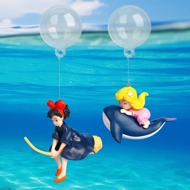 Popular Fish Tank Ornaments Diver Landscaping Decorations Aquarium Gifts PVC Floating Fish Tank Landscaping Aquarium Accessories