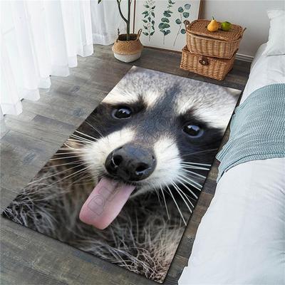 Funny Owl Rug 3D All Over Printed Carpet Mat Living Room Bedroom Non-slip Floor Rug Raccoon Rug Monkey Orangutan Face Carpet