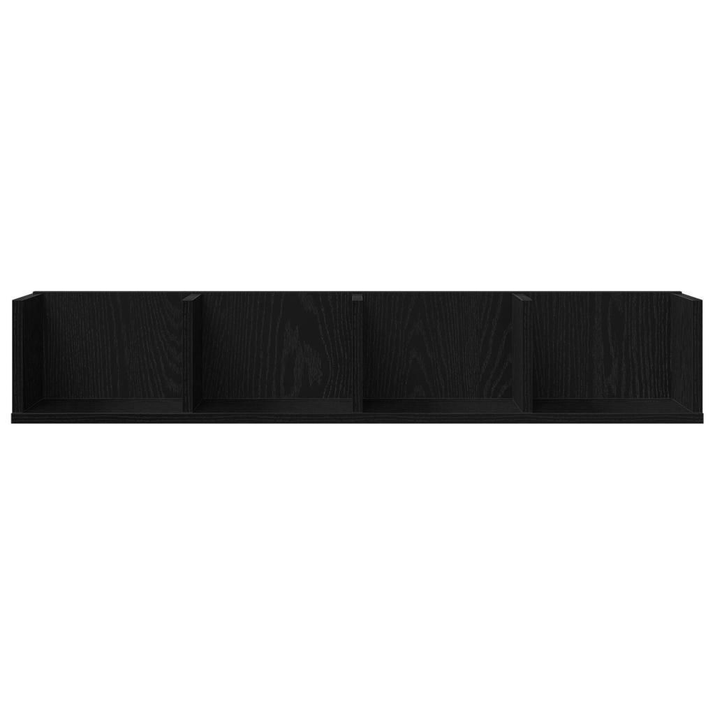 CD Ledge Made of Black Oak, Multifunctional Storage for Decorations and Vases, Ledge for Entrance, Living Room and Bathroom